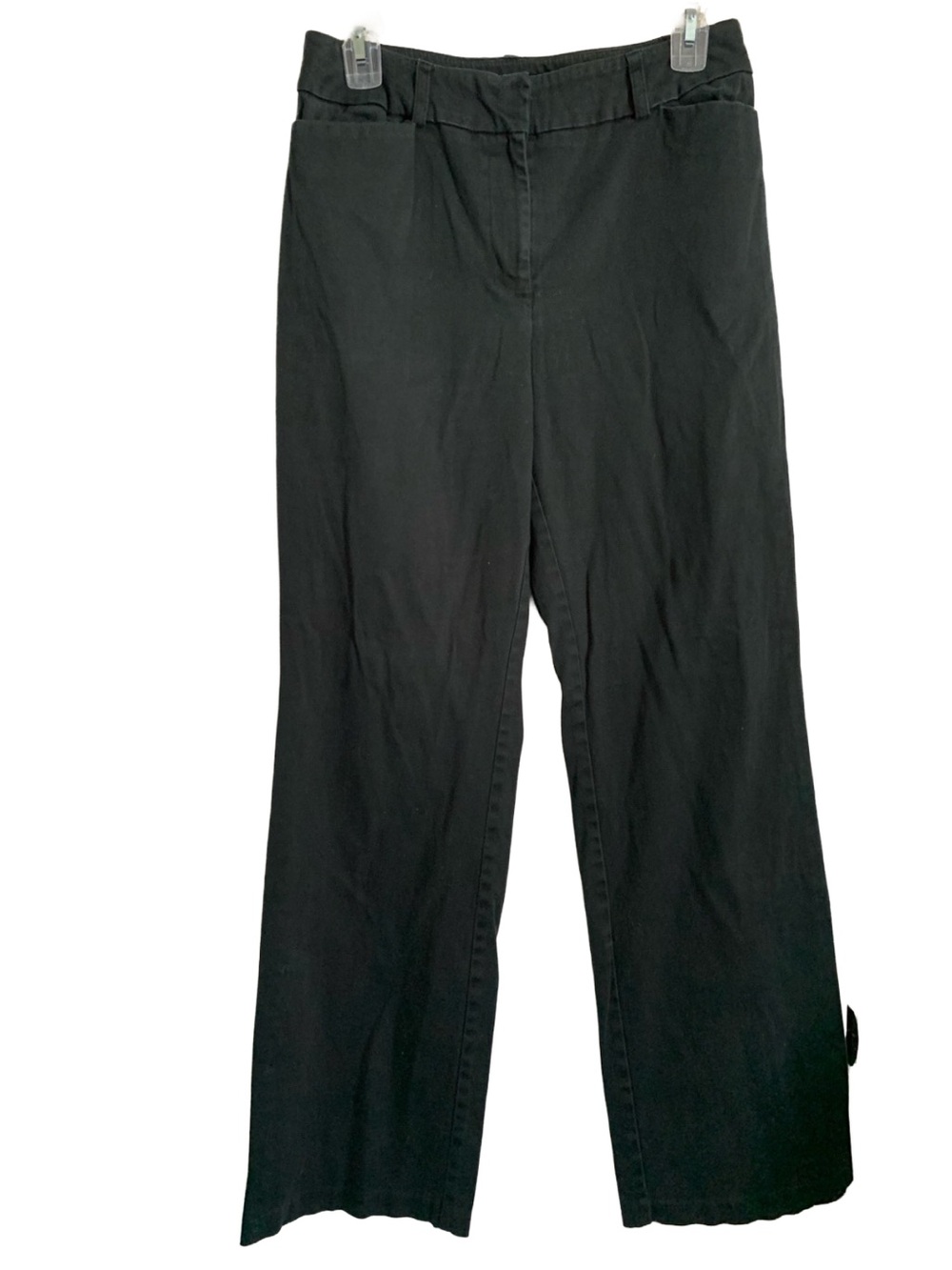 TRIBU Women’s Soft Black Straight Leg Cotton Spandex Trousers